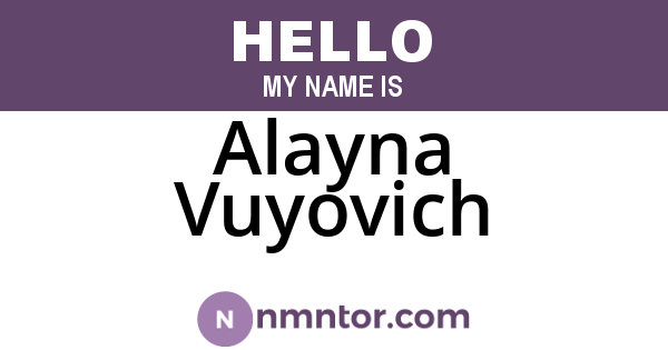 Alayna Vuyovich