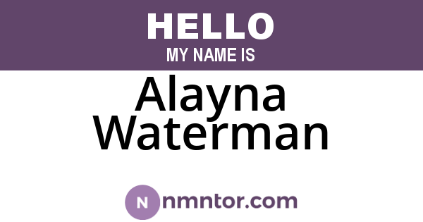 Alayna Waterman