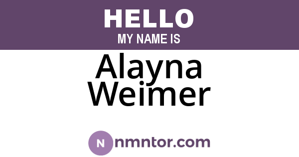 Alayna Weimer
