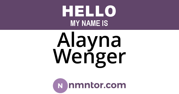 Alayna Wenger