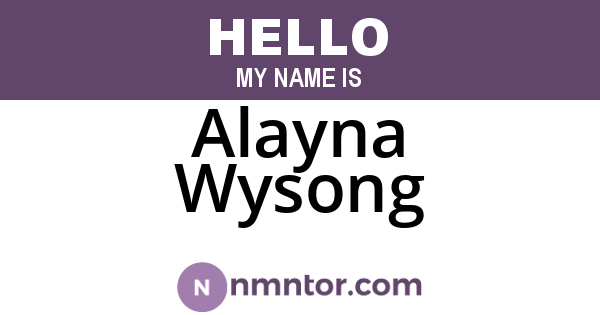 Alayna Wysong