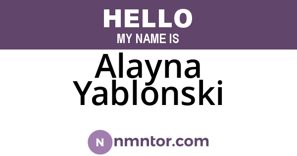 Alayna Yablonski