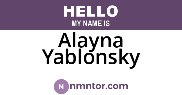 Alayna Yablonsky