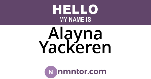 Alayna Yackeren