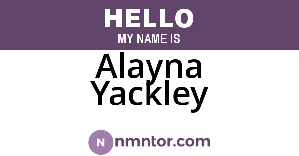Alayna Yackley
