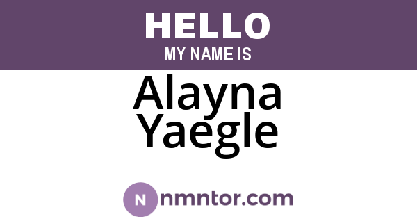 Alayna Yaegle