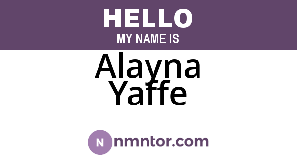 Alayna Yaffe