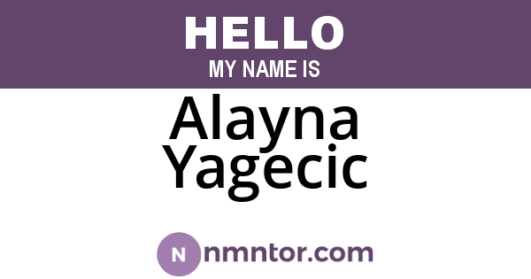 Alayna Yagecic