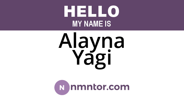 Alayna Yagi