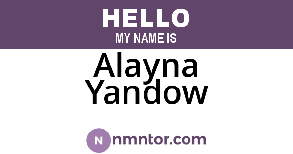 Alayna Yandow