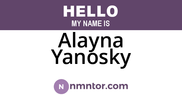 Alayna Yanosky