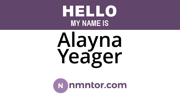 Alayna Yeager