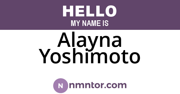 Alayna Yoshimoto