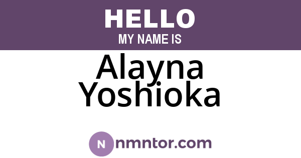 Alayna Yoshioka