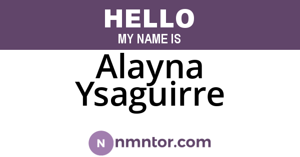 Alayna Ysaguirre