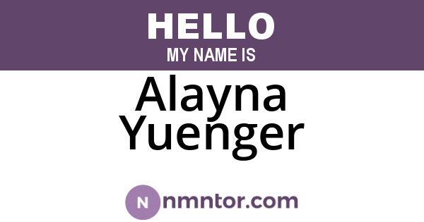 Alayna Yuenger