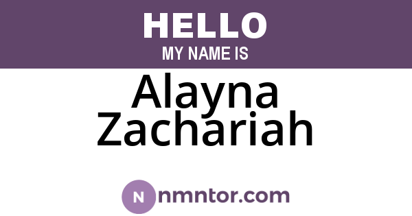 Alayna Zachariah