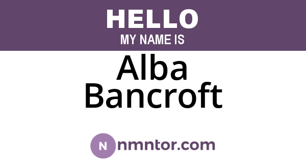 Alba Bancroft