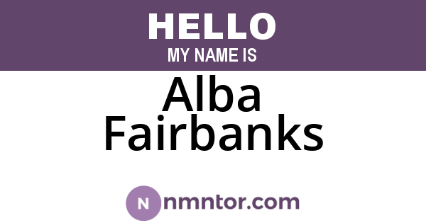 Alba Fairbanks