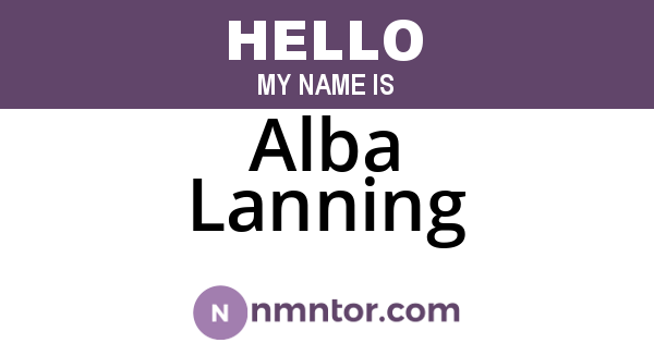 Alba Lanning