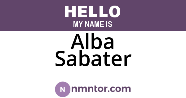 Alba Sabater