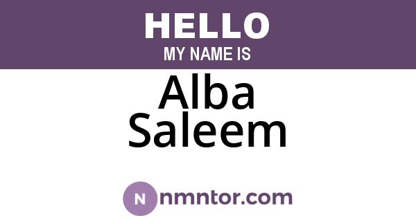 Alba Saleem
