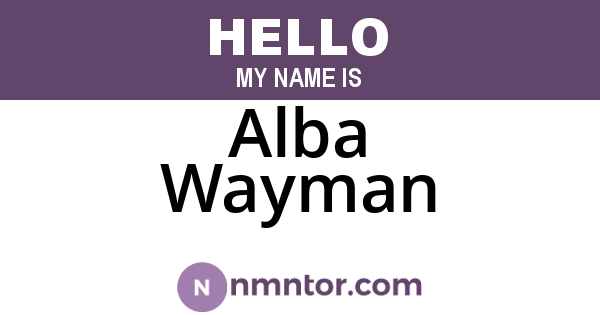 Alba Wayman