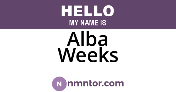 Alba Weeks