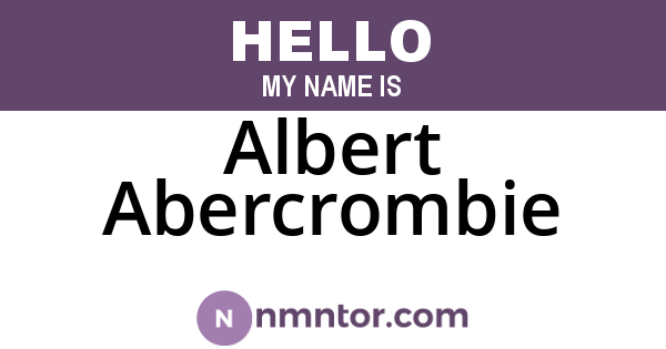 Albert Abercrombie
