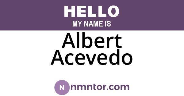 Albert Acevedo