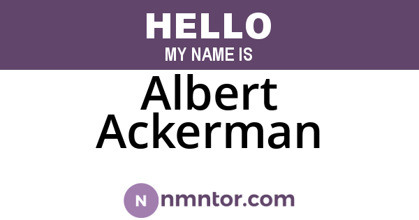 Albert Ackerman