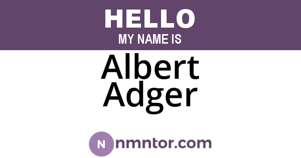 Albert Adger