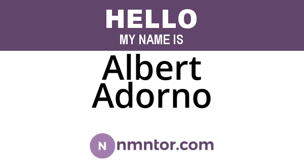 Albert Adorno