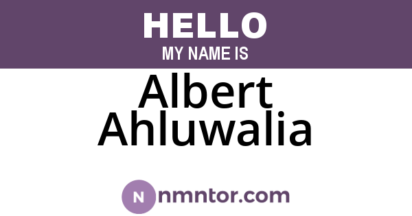 Albert Ahluwalia