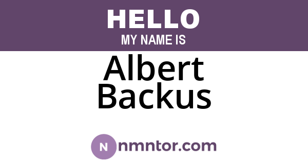 Albert Backus