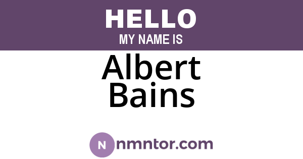 Albert Bains