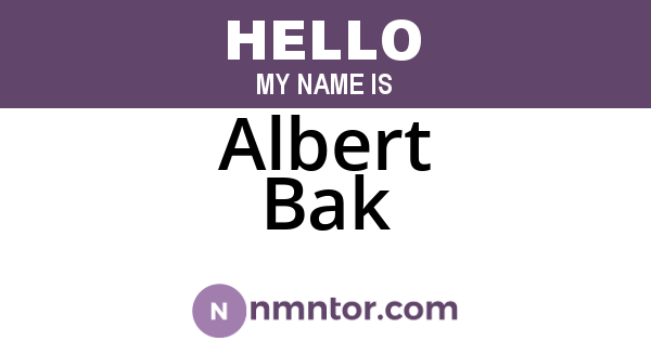 Albert Bak