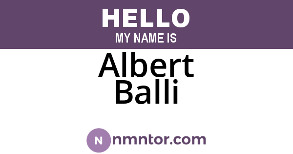 Albert Balli