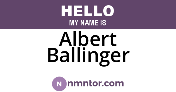 Albert Ballinger