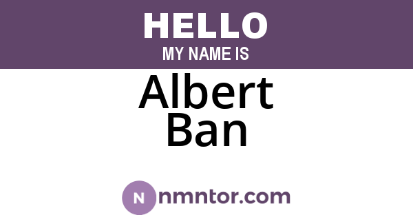 Albert Ban