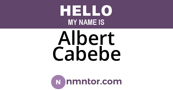 Albert Cabebe