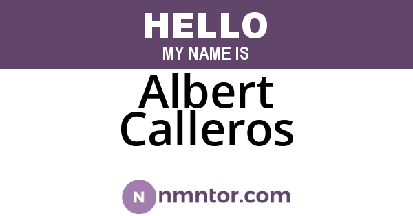 Albert Calleros