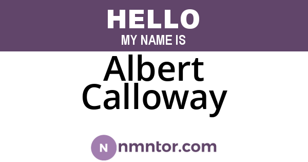 Albert Calloway