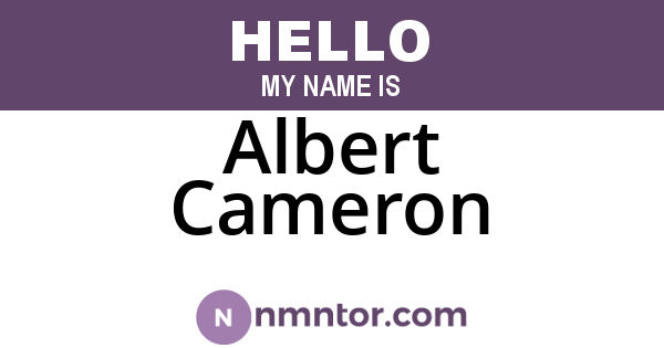 Albert Cameron