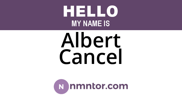 Albert Cancel