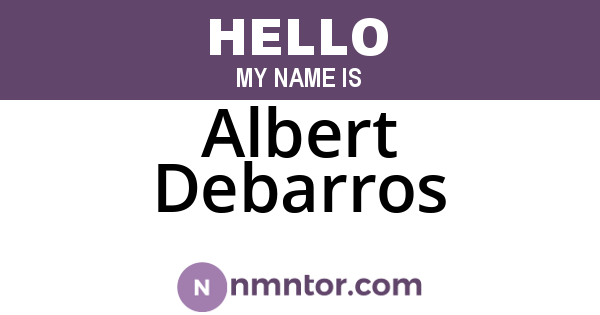 Albert Debarros