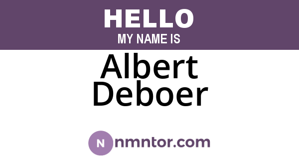 Albert Deboer