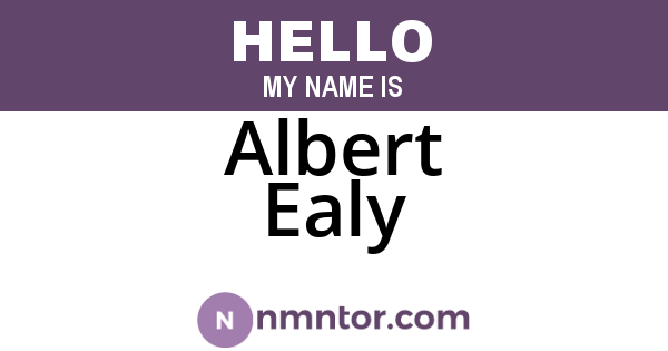 Albert Ealy