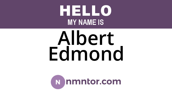 Albert Edmond