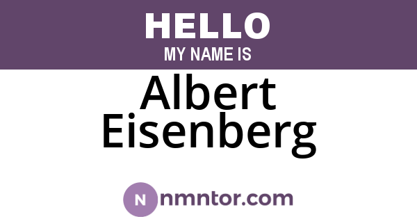 Albert Eisenberg